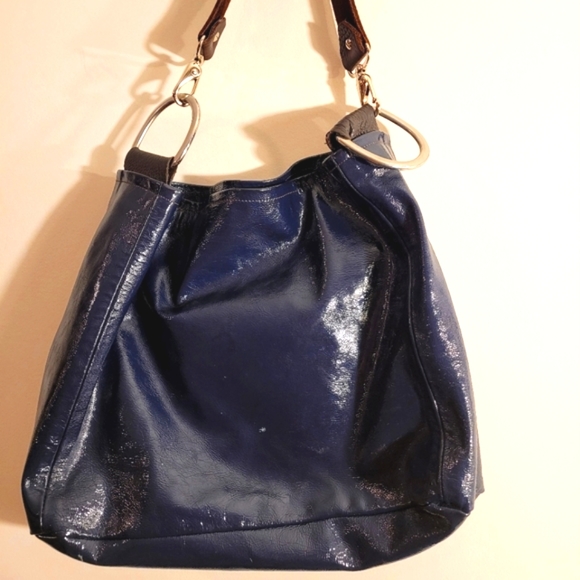Capisce Bag Oprah Quote Rare Clean Awesome Navy Leather Collectible Look ✅️ - Picture 3 of 5